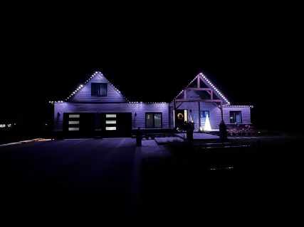 image from a permanent outdoor LED lighting system we installed for a client in Kingston, Ontario,Permanent Holiday lights, Christmas lights , pot lights , Gemstone lights , LED lights , Kingston Ontario, Lighting Kingston Ontario